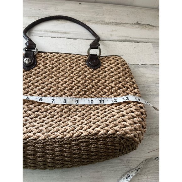 Elka Accessories woman’s straw and leather shoulder tote - Picture 8 of 10